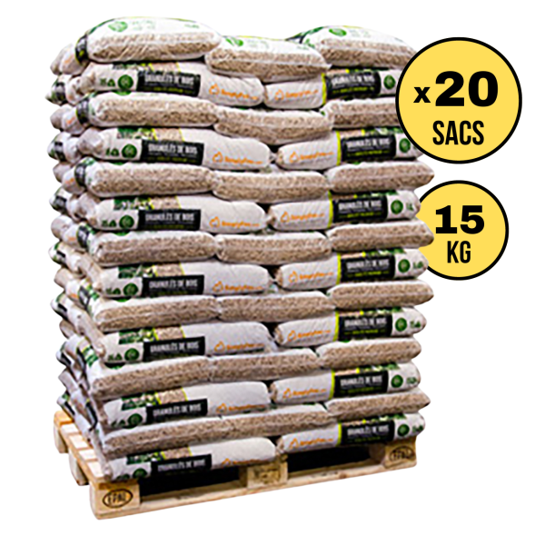 Palette ENERBIO - Granulé de bois (de 20 sacs 300KG)