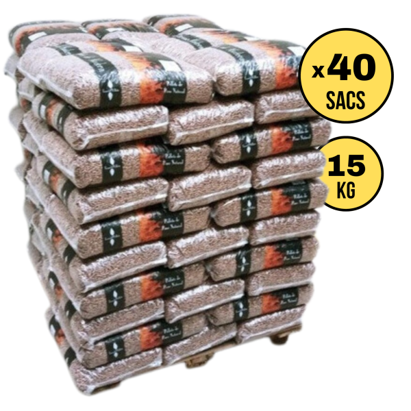 Palette Complémentaire - Granulés de Bois, 40 Sacs (600 kg) MADURA