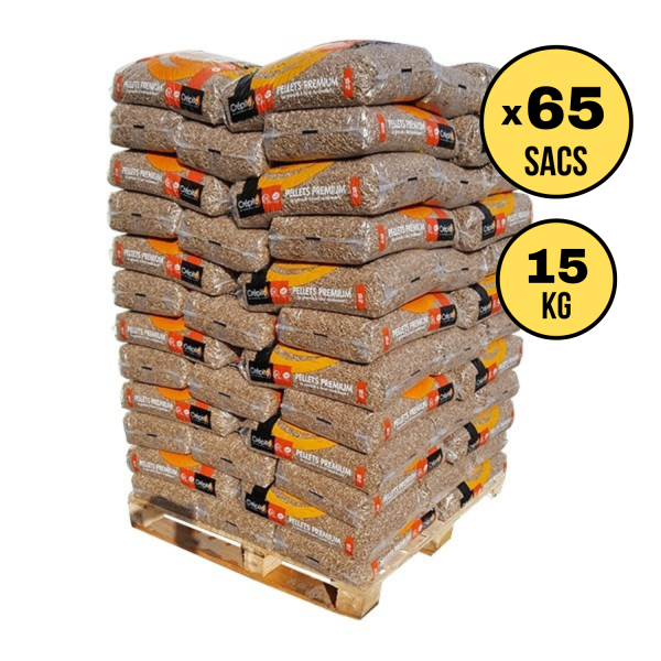 Palette Granulé de bois (de 65 sacs) 975KG